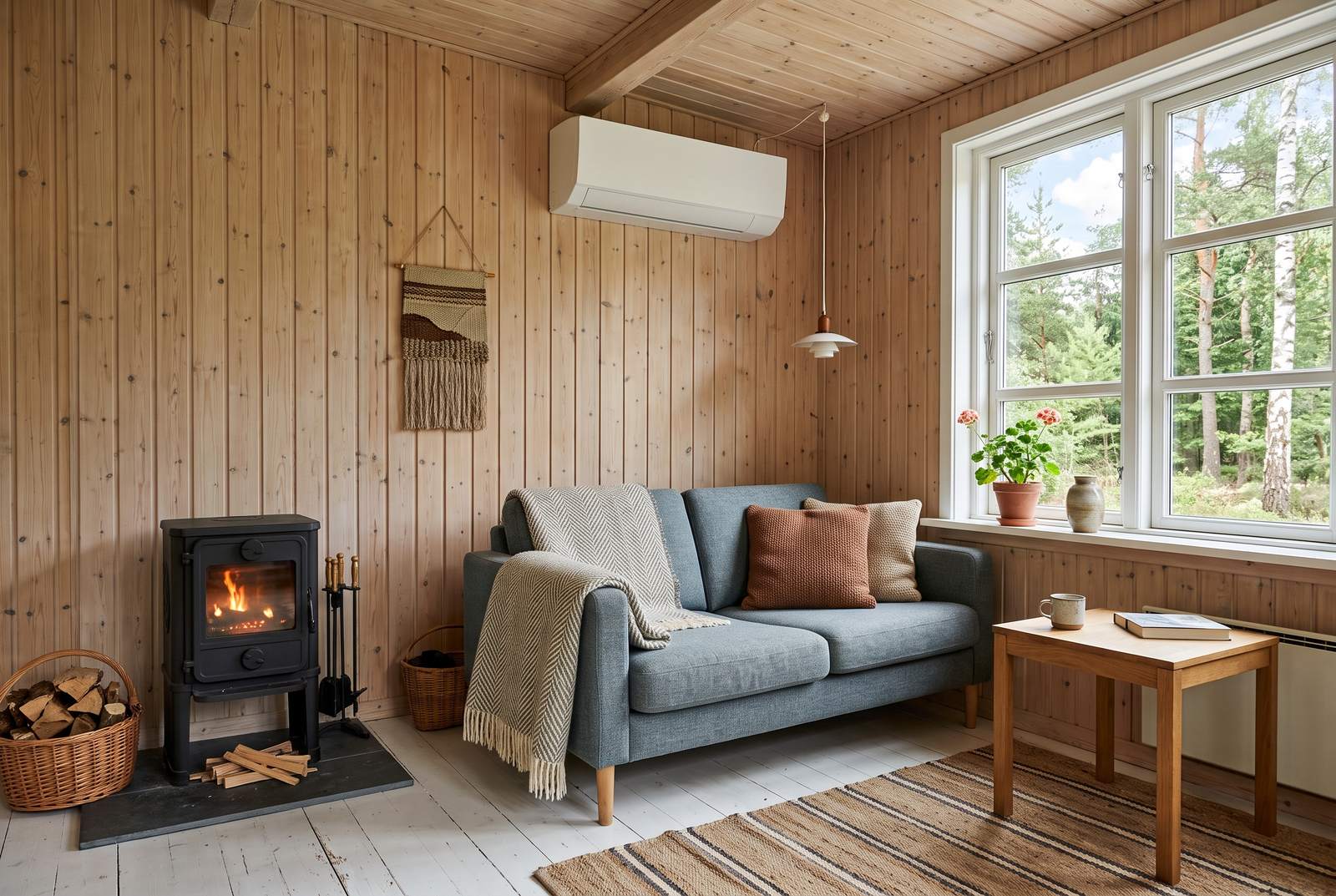 Altech Sirius luft til luft varmepumpe — Vilea-pakken — monteret i lyst hus