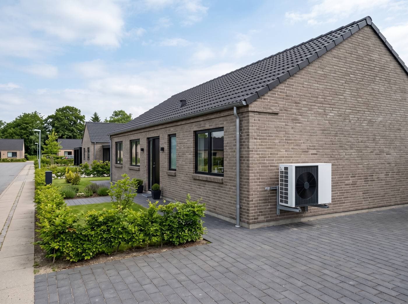 Luft til luft varmepumpe monteret på hus — Hvalsø, Vestsjælland og Odsherred